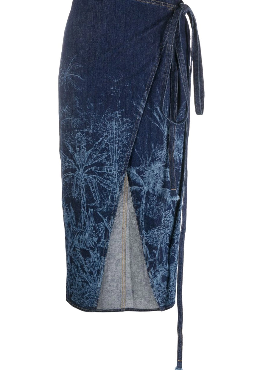 Cheap Toile de Women Alanui denim Jouy Jungle skirt 0421